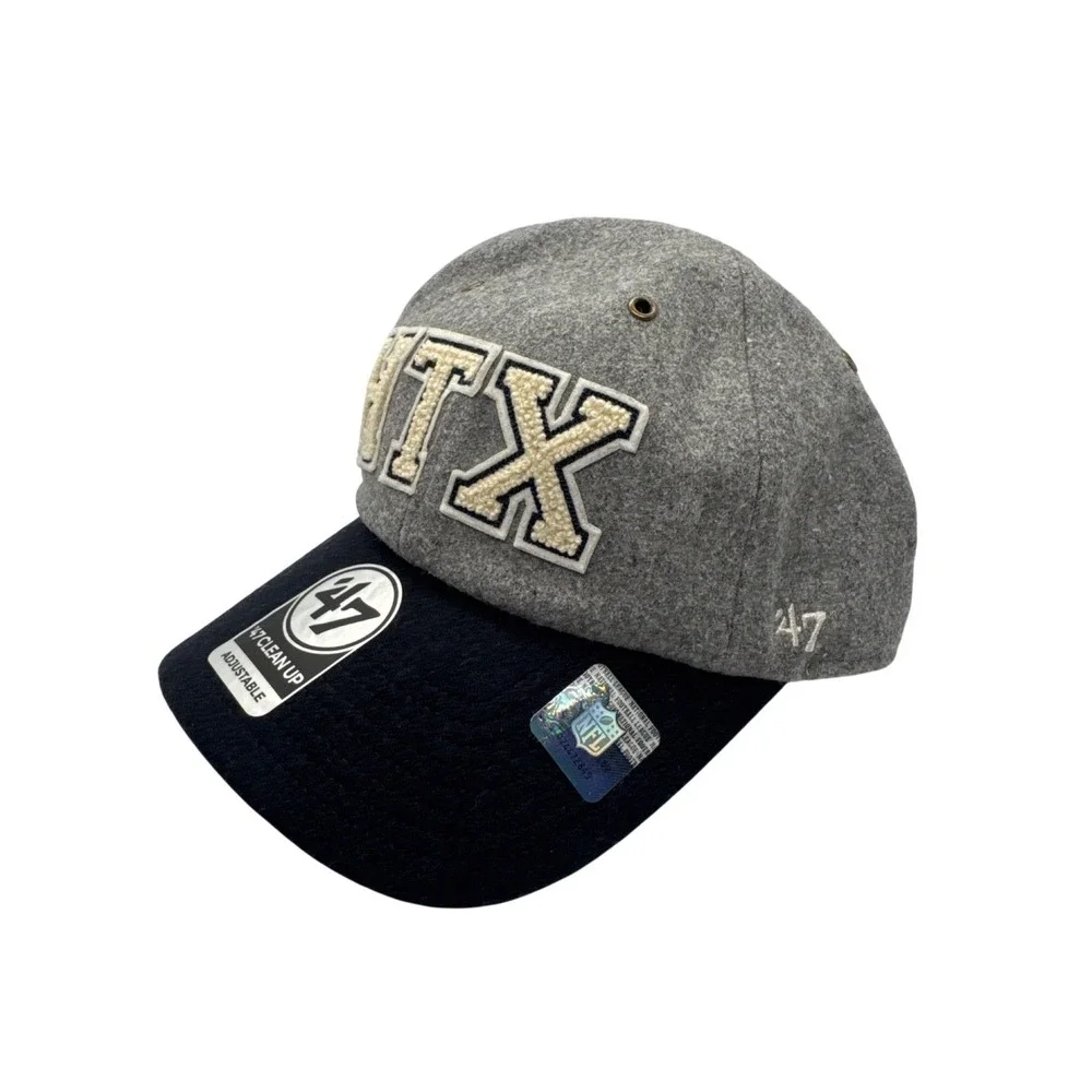 Houston Texans Adjustable 47 Clean Up Cap HTX Stoney Clover Grey Wool Blend OSFA - Picture 2 of 6